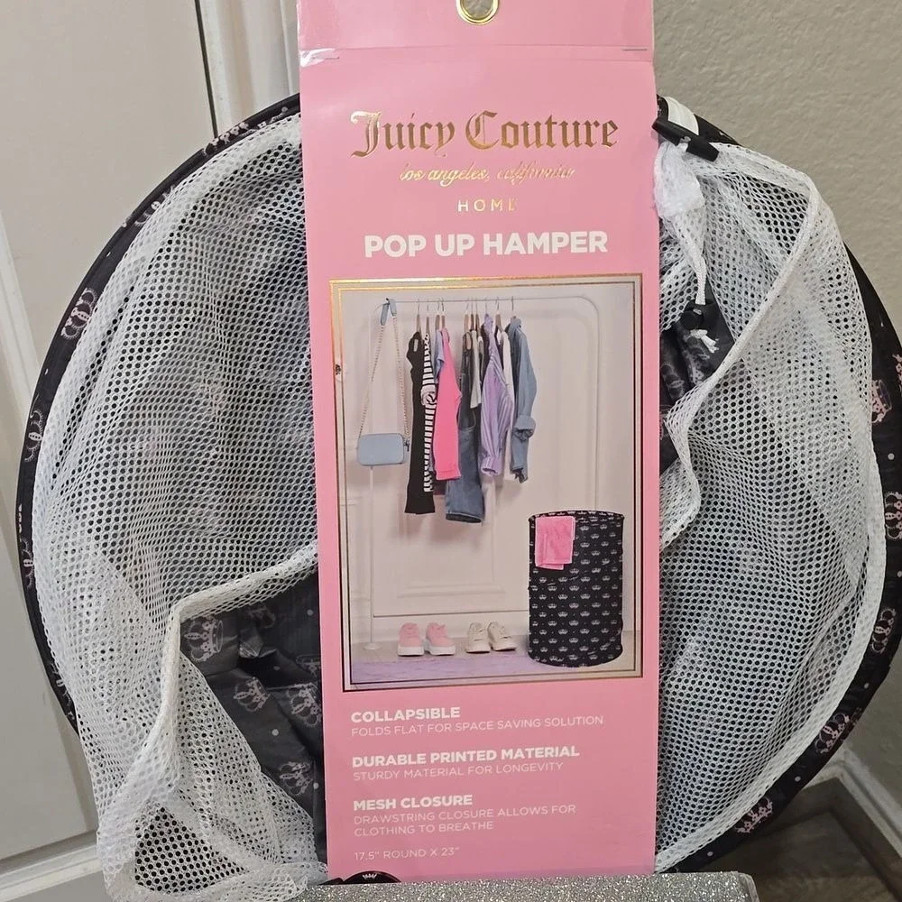 Juicy Couture Home Heart Cherry Pattern Pop-Up Hamper